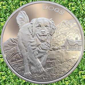 ☆超可愛い 2022年 新シリーズ Dogsシリーズ第一弾『草原を駆けぬける犬』 1 オンス BU 銀貨 未使用 カプセル付