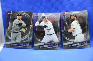 topps 2019 finest cororado rockies charley blakmon＆nolan arenado＆trevor story 3枚セット