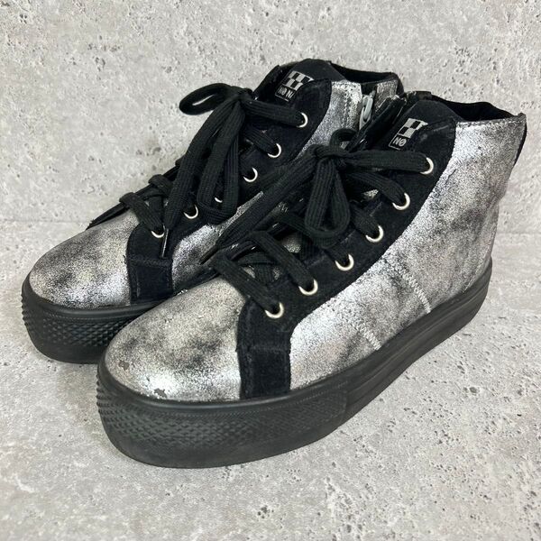 【美品】NO NAME ノーネーム スニーカー 厚底 シルバー 24.0