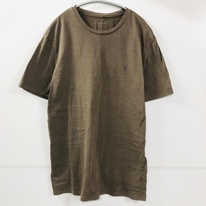 ALLSAINTS　オールセインツ　胸刺繍Ｔシャツ　カットソー　クルーネック　S　ブラウン