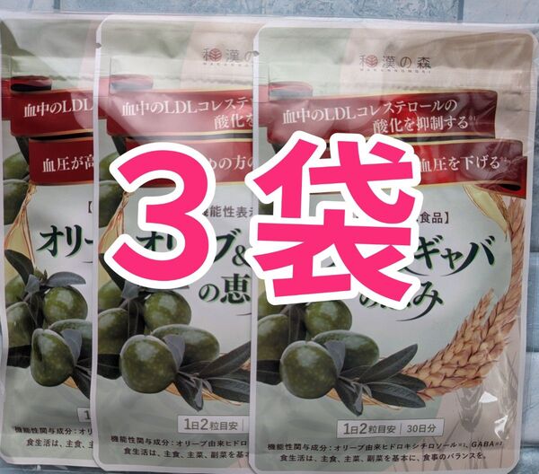 和漢の森 オリーブ&ギャバの恵み 30日分 60粒入 3袋