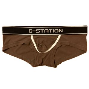 G-STATION メンズ下着 ボクサーパンツ ブラウン Mサイズ