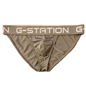 G-STATION メンズ ビキニブリーフ グレー Mサイズ