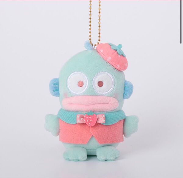 新品未開封サンリオハンギョドン いちごチーク むにゅぐるみマスコット ぬいぐるみ
