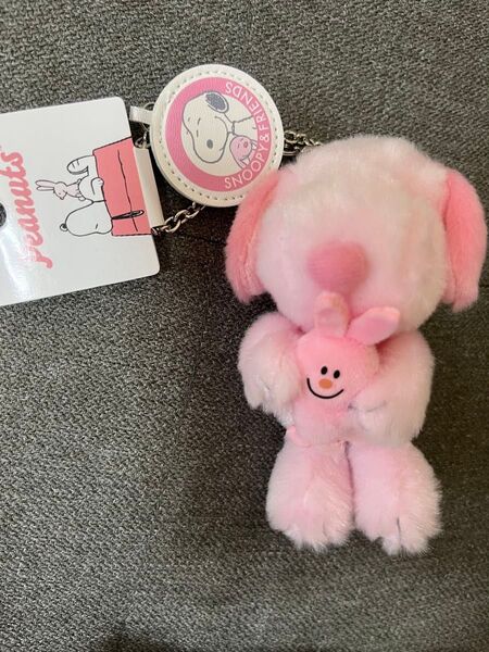 新品USJマスコットキーホルダースヌーピーユニバSNOOPYキーリング ピンク