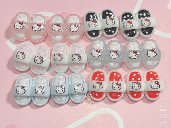 miniキラキラサンダル 12個セット デコパーツ