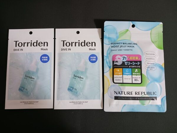 Torriden DIVE IN マスク トリデン ダイブイン フェイスマスク2個 ネイチャーリパブリック モイストゼリーマスク