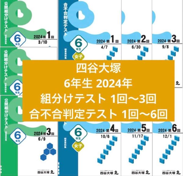 四谷大塚 6年生2024年 組分けテスト1〜3回 & 合不合判定テスト 1〜6回