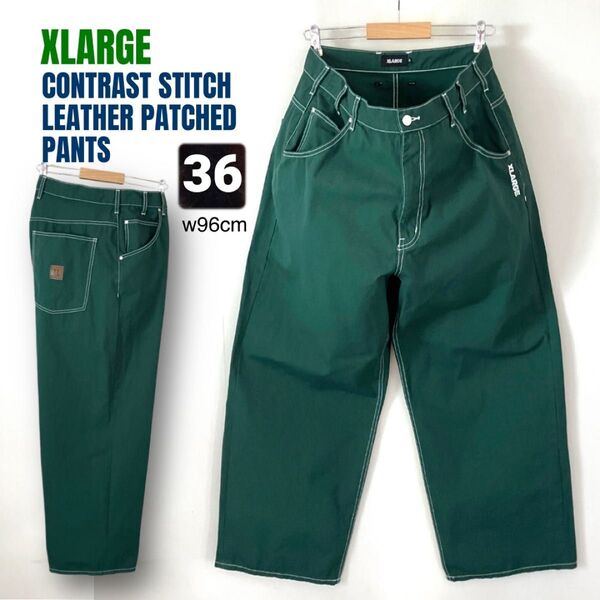 エクストララージ/Xlarge★配色ステッチ★キャンバス5ポケット極太パンツ★CONTRAST STITCH★w36/96cm