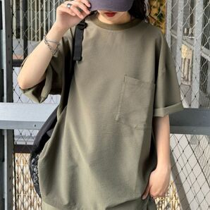 CIAOPANIC TYPY ストレッチシアサッカーリンガーTee Tシャツ M カーキ チャオパニック 半袖