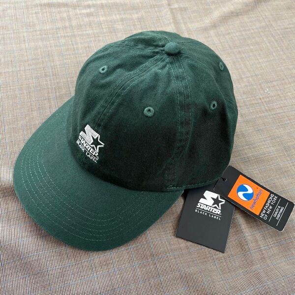 スターター BLACK LABEL × ニューハッタン ローキャップ 帽子 緑 グリーン