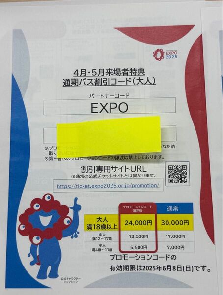 大阪関西万博EXPO2025 通期パス
