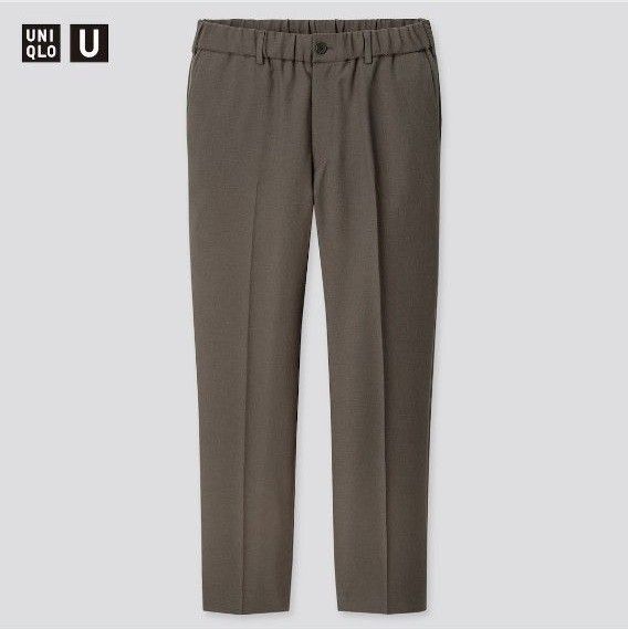【美品】UNIQLO U ワイドフィットテーパードパンツ ダークグレー M 紐なし