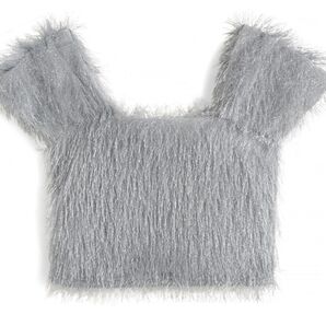 【GRL】シャギーカットトップス グレー