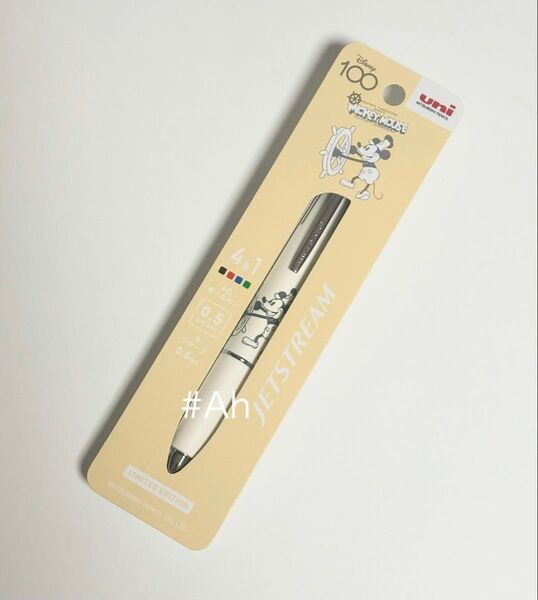 新品ディズニー ジェットストリーム4&1 ミッキー ホワイト 100周年 4色ボールペン0.5mm シャープペンシル 0.5mm