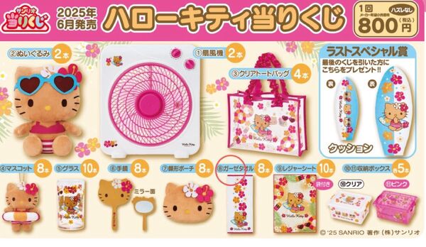 ハローキティ当りくじ 2025 ガーゼタオル