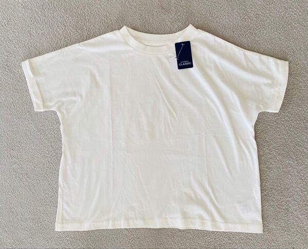 新品 ロール袖Tシャツ ホワイト 白 160