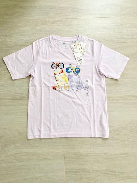 新品 ユニクロ Paul & Joe 半袖Tシャツ 猫 パープル XS