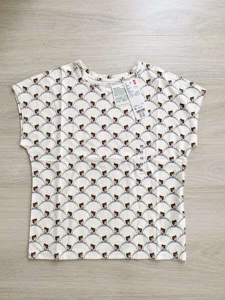 新品 ユニクロ Paul & Joe 半袖Tシャツ 猫 白 ホワイト XS