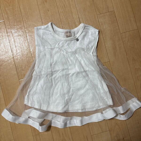 プティマイン チュニック カットソー チュールトップス トップス 女の子 ドット