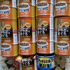 トップバリュ かつお&まぐろ グレインフリー 160g×26缶といなばわがまま猫まぐろかつお節入り160g×1缶=27缶