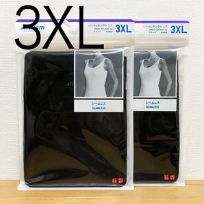 2枚 エアリズム タンクトップ 黒 ブラック 3XL 4L ユニクロ UNIQLO