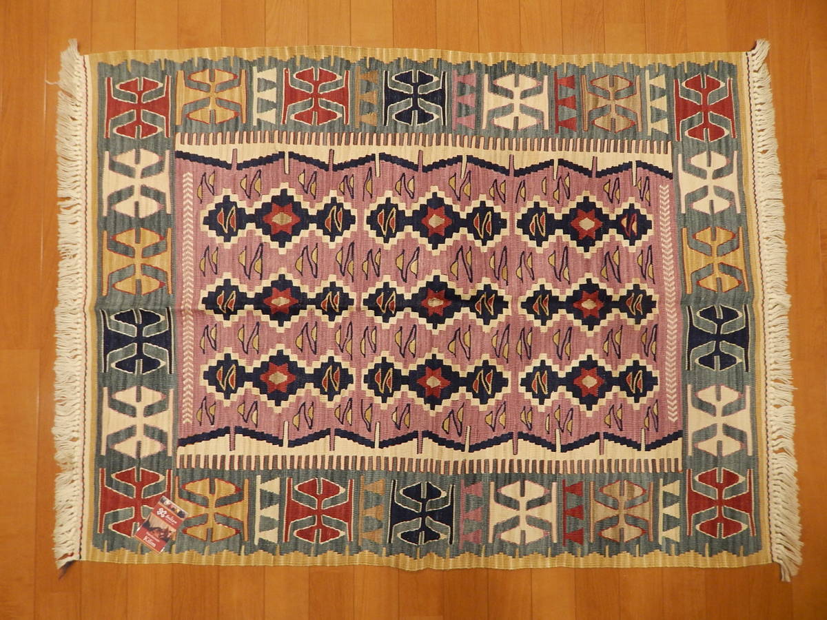 手織りトルコ絨毯 158X97cm ベルガマ地方 トライバルラグ ドラゴン