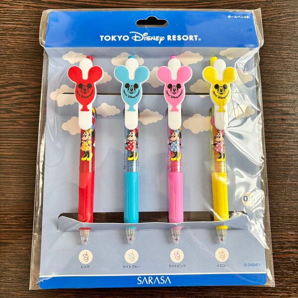 【新品】東京ディズニーリゾート ボールペンセット 0.5mm サラサ 4本セットミニーちゃん