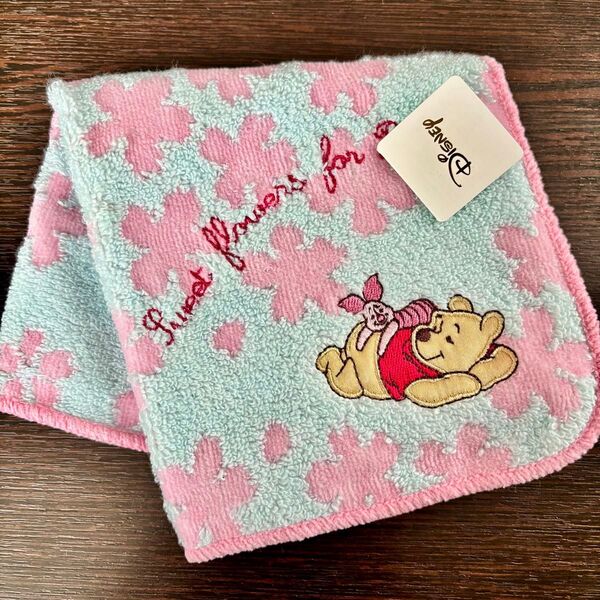 【新品】 タオルハンカチ ディズニー くまのプーさん 桜