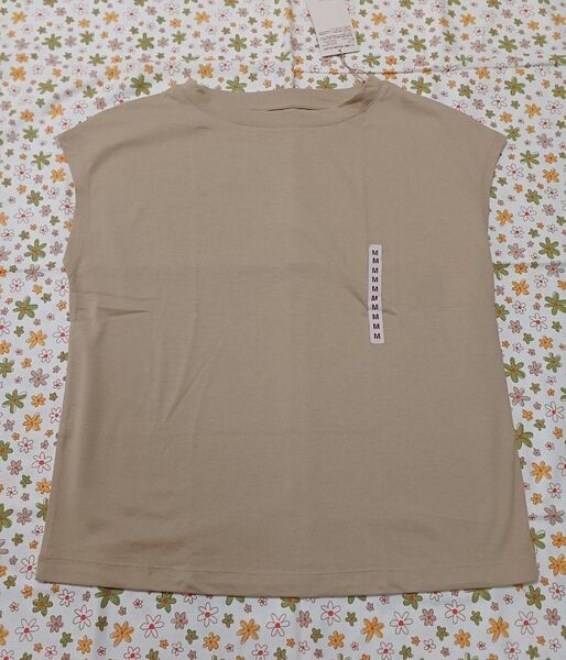 【新品タグ付】無印良品 フレンチスリーブ 半袖 Tシャツ Mサイズ ベージュ