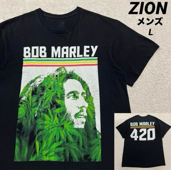 ZION Tシャツ BOB MARLEY 420 ラスタカラー メンズ L