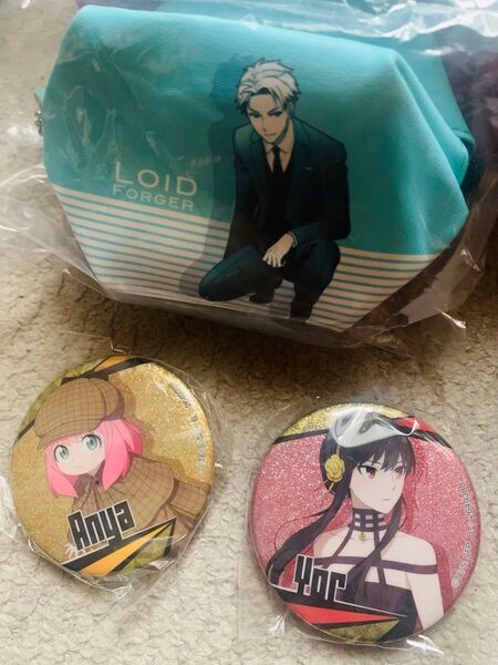SPY×FAMILY ロイド ポーチ アーニャ、ヨル 缶バッジ 3個