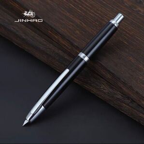 ノック式万年筆 JINHAO 10 ブラックシルバー