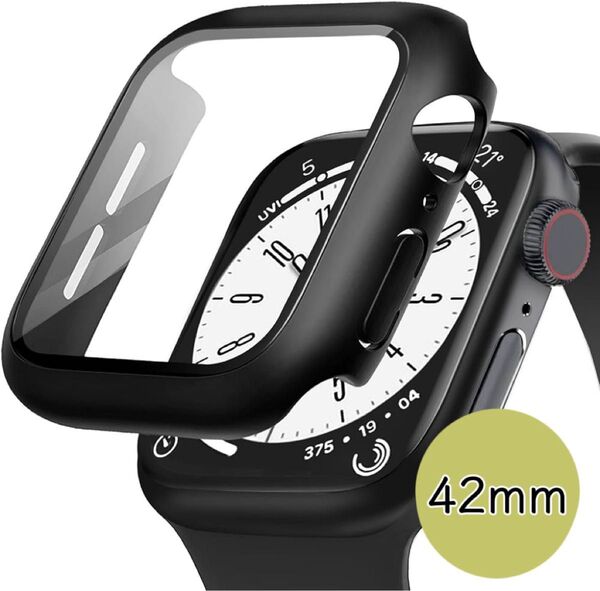Apple Watch Case ガラスケース一体型 全面保護カバー 落下防止防塵 42mmサイズ