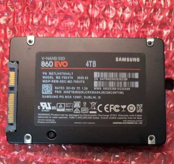 【正常判定品】SAMSUNG 860 EVO 4TB 2.5インチ SATA SSD