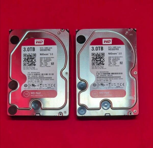 【正常判定品/2台/計6TB】WD Red 3TB WD30EFRX 3.5インチ SATA HDD NAS向け