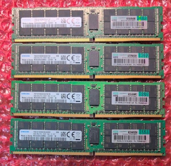 【4枚/計256GB】HPE SAMSUNG DDR4 64GB 2933MHz ECC Registered RDIMM