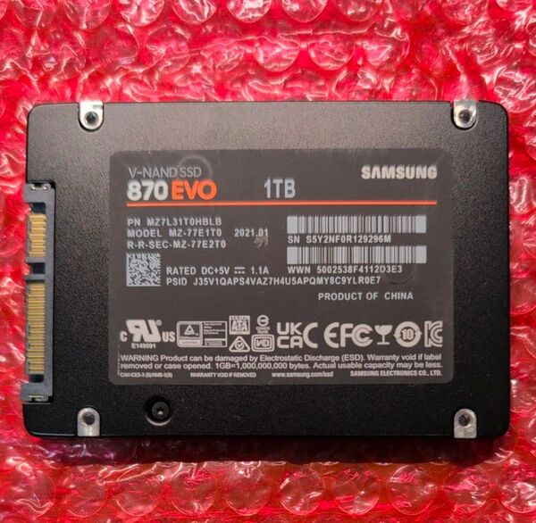 【正常判定品】SAMSUNG 870 EVO 1TB 2.5インチ SATA SSD