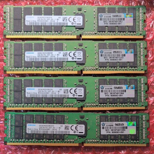 【4枚/計128GB】HP SAMSUNG DDR4 32GB 2400MHz ECC Registered RDIMM