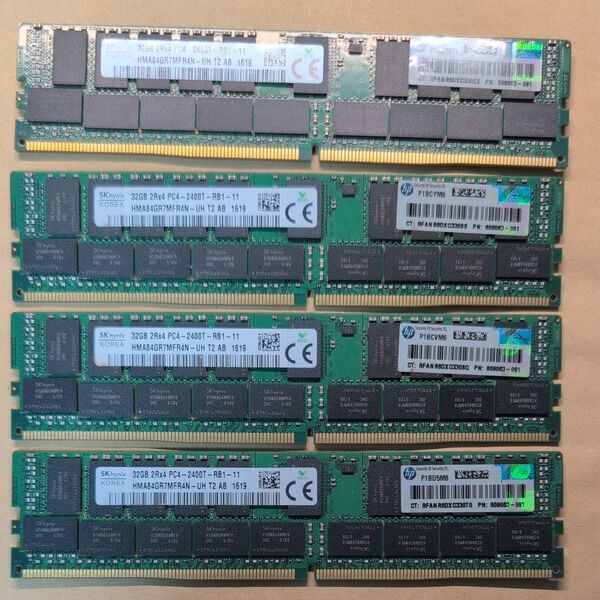 7つ【4枚/計128GB】HP SK Hynix DDR4 32GB 2400MHz ECC Registered RDIMM