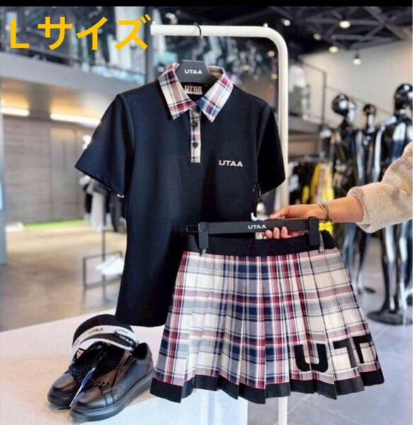 即発送 新品 UTAA ユタ ゴルフ 半袖ポロシャツ&スカートセット L