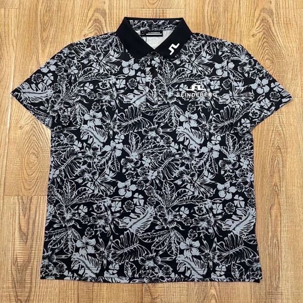新品 J.LINDEBERG ゴルフ 半袖ポロシャツ ブラック メンズ