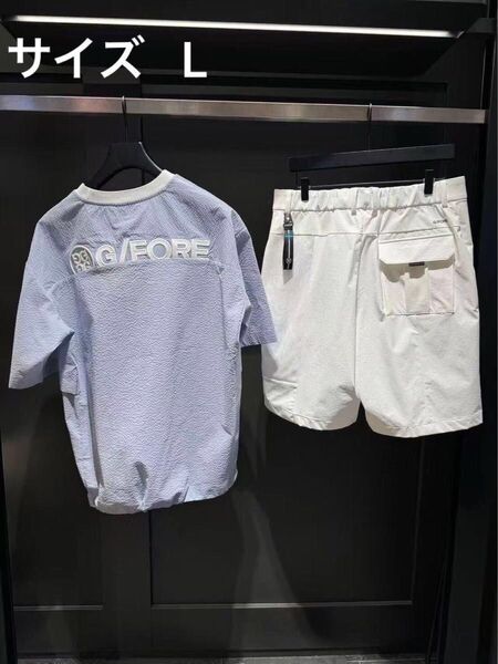 G/FORE ジーフォア ゴルフ メンズ シャツ 半袖 トップス カットソー ブルー L