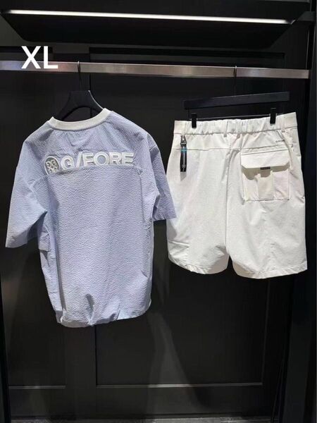 G/FORE ジーフォア ゴルフ メンズ シャツ 半袖 トップス カットソー ブルーXL