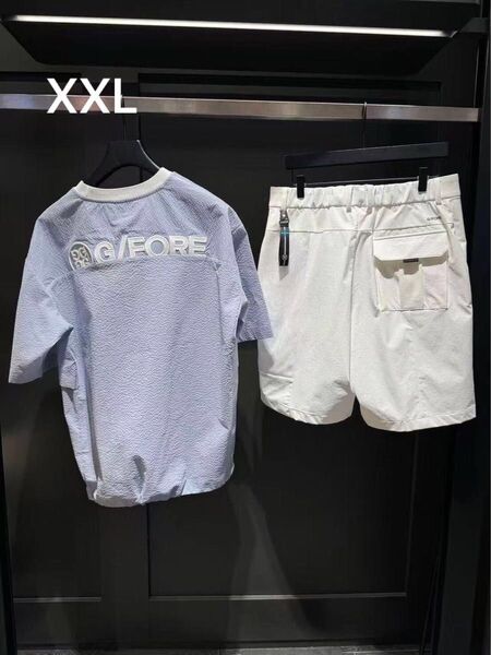 G/FORE ジーフォア ゴルフ メンズ シャツ 半袖 トップス カットソー ブルーXXL