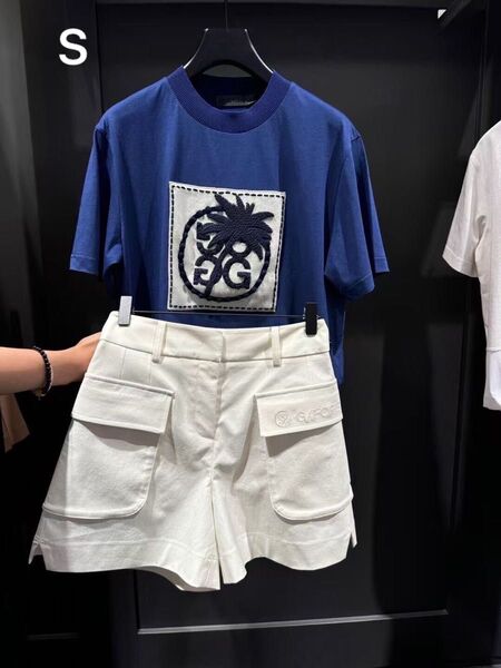 ジーフォア ゴルフレディース トップス 半袖カットソー Tシャツ ブルー S