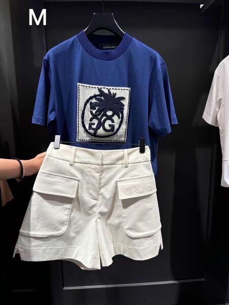 ジーフォア ゴルフレディース トップス 半袖カットソー Tシャツ ブルー M