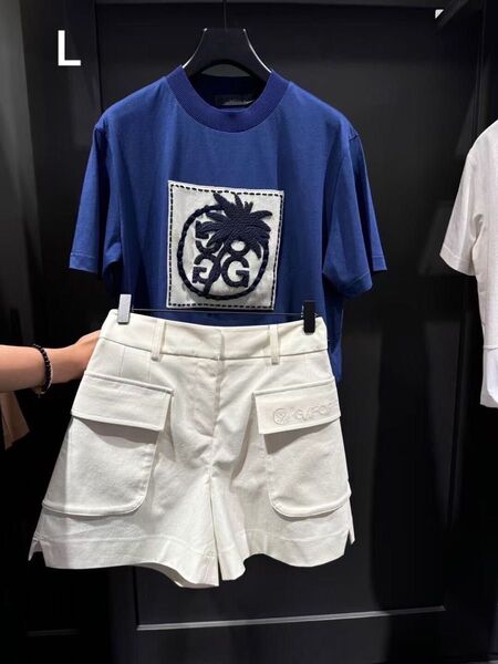 ジーフォア ゴルフレディース トップス 半袖カットソー Tシャツ ブルー L