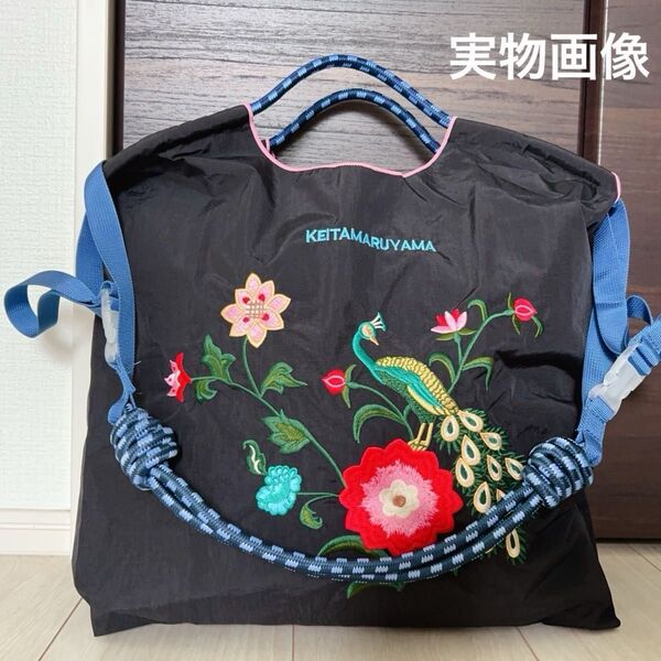 【新品N.102】可愛らしいバッグ クジャク刺繍トートバッグ エコバッグ ストラップ付き Mサイズ お値下げ不可2wayラスト1