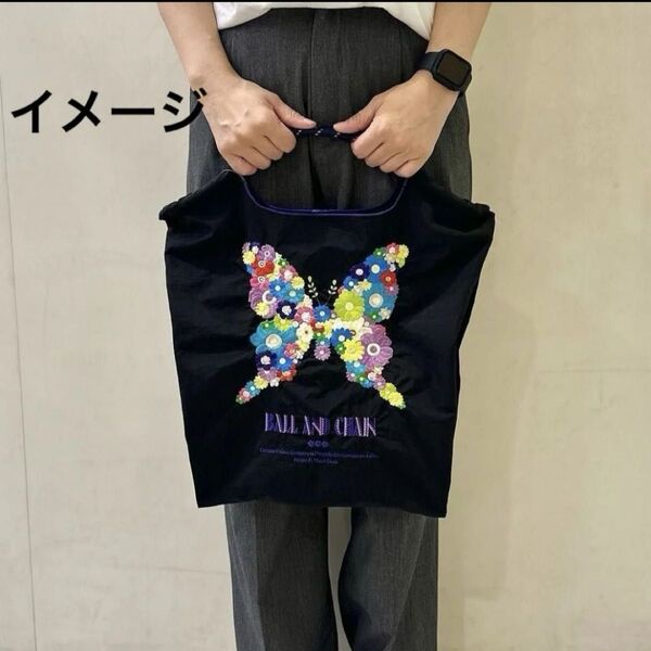 【新品N.112】可愛らしいバッグ カラフルな蝶々刺繍トートバッグ エコバッグ ストラップ付き M お値下げ不可2wayラスト1